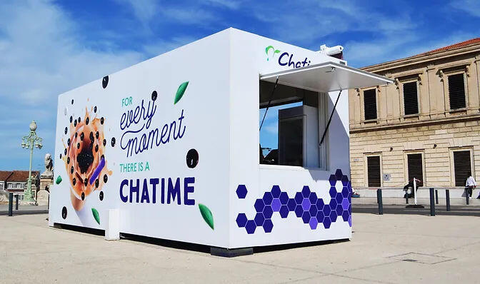 Le Pop-up Store Chatime sur le Parvis de la gare St Charles à Marseille
